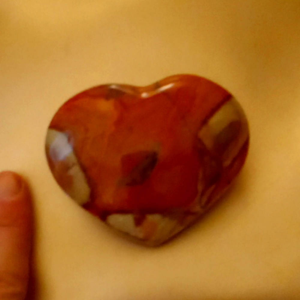 Large red jasper heart cystal/stone